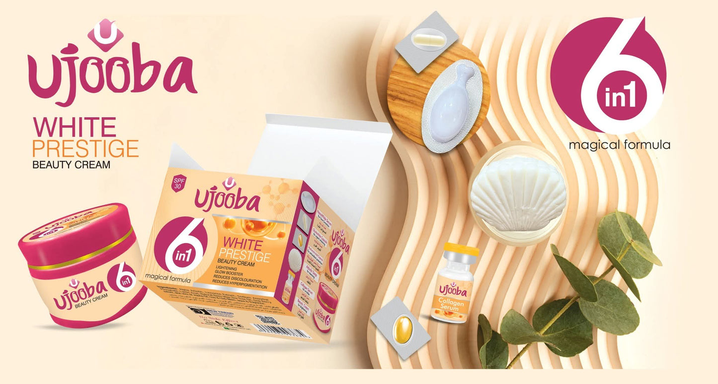 Ujooba White Prestige Beauty Cream – 6-in-1 Advanced Skincare Pack